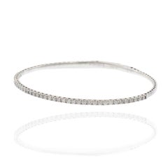 14KT White Gold 1.00ct Diamond Flex Bangle