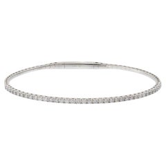 14KT White Gold 1.00ct Diamond Flex Bangle
