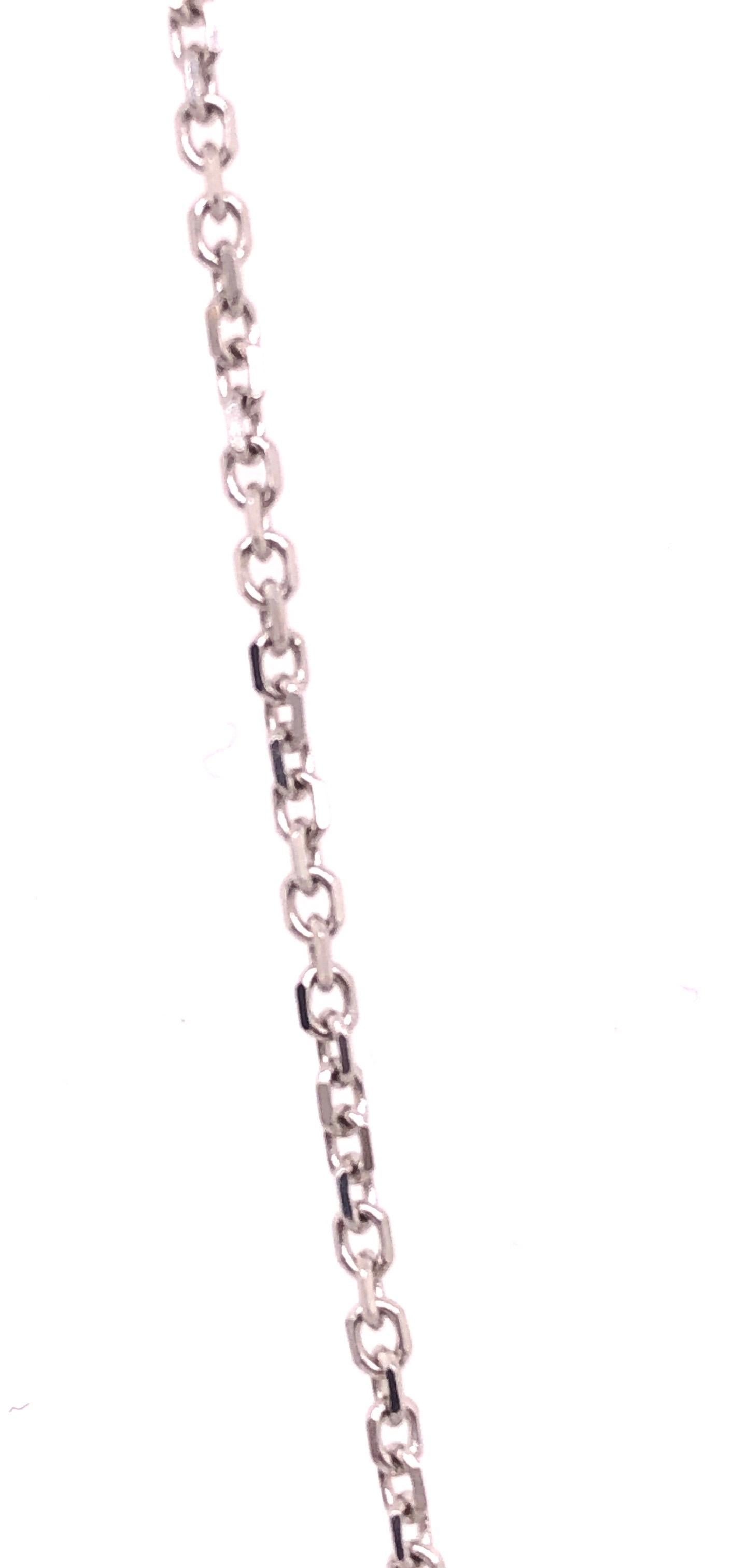 14 Karat White Gold Cable Necklace 0.15 Total Diamond Weight For Sale 2