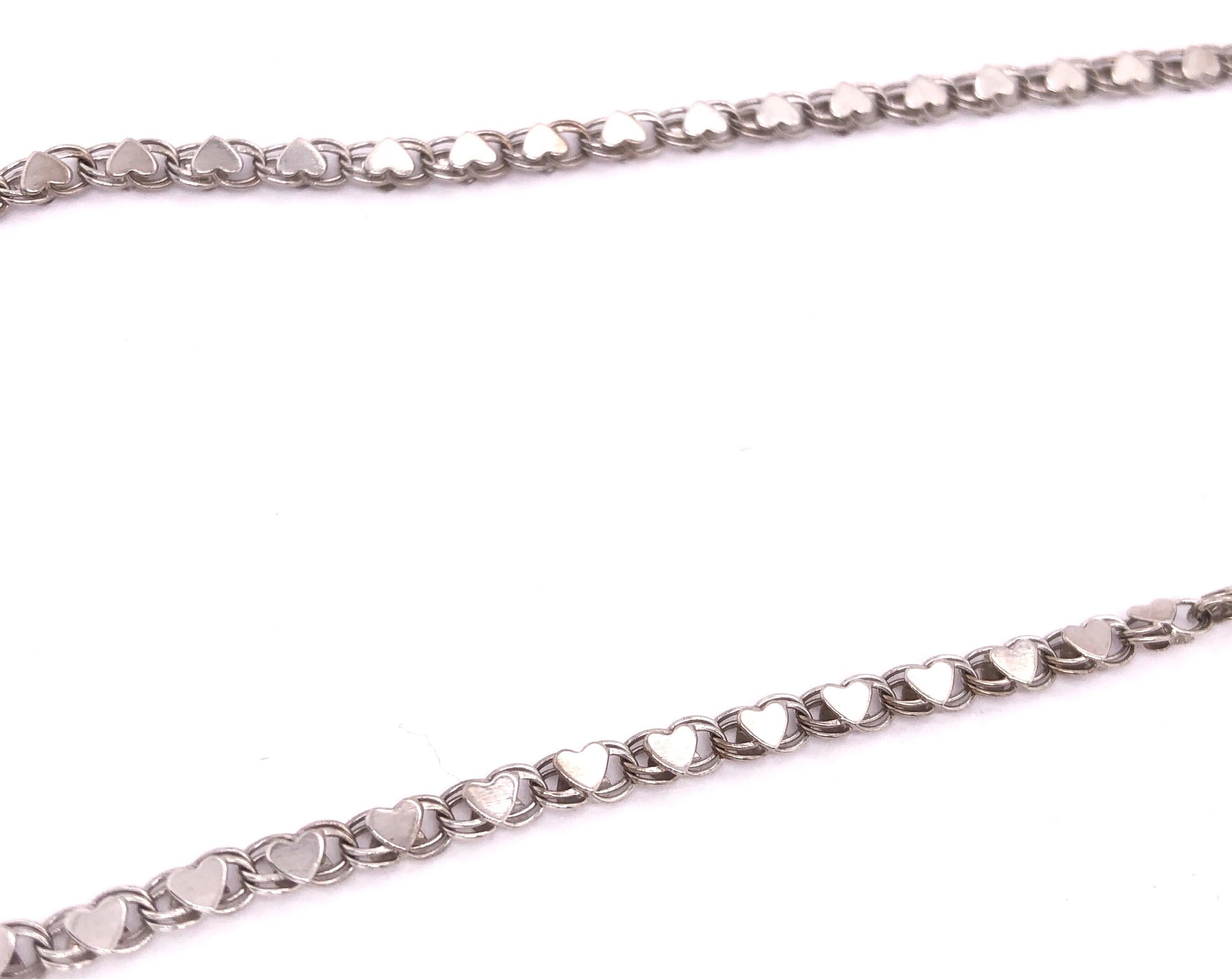 Women's or Men's 14 Karat White Gold Fancy Link Necklace For Sale