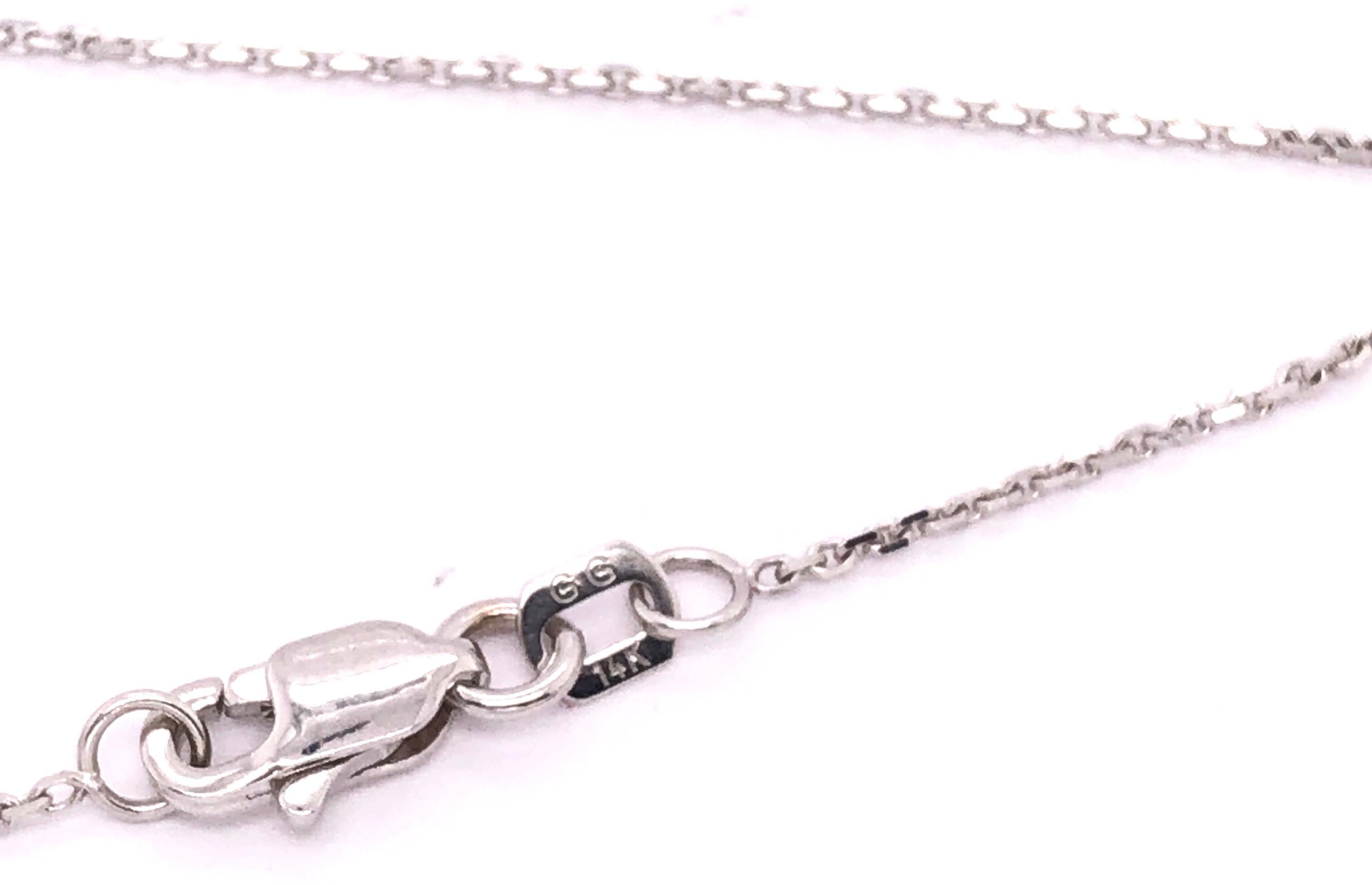 Collier en or blanc 14 carats avec breloque en forme de cœur sans breloque et diamants Unisexe en vente