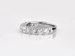 14KT White Gold 2.0 Cts Round Natural Diamond Round Diamond Half-Eternity Ring