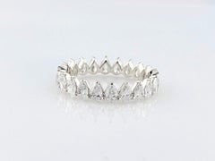 14KT White Gold 2.11Cts Natural Diamond Pear-Cut Eternity Ring
