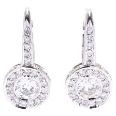 14KT White Gold 3/4ctw Diamond Drop Earrings
