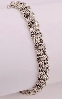 14 Karat White Gold Link Bracelet