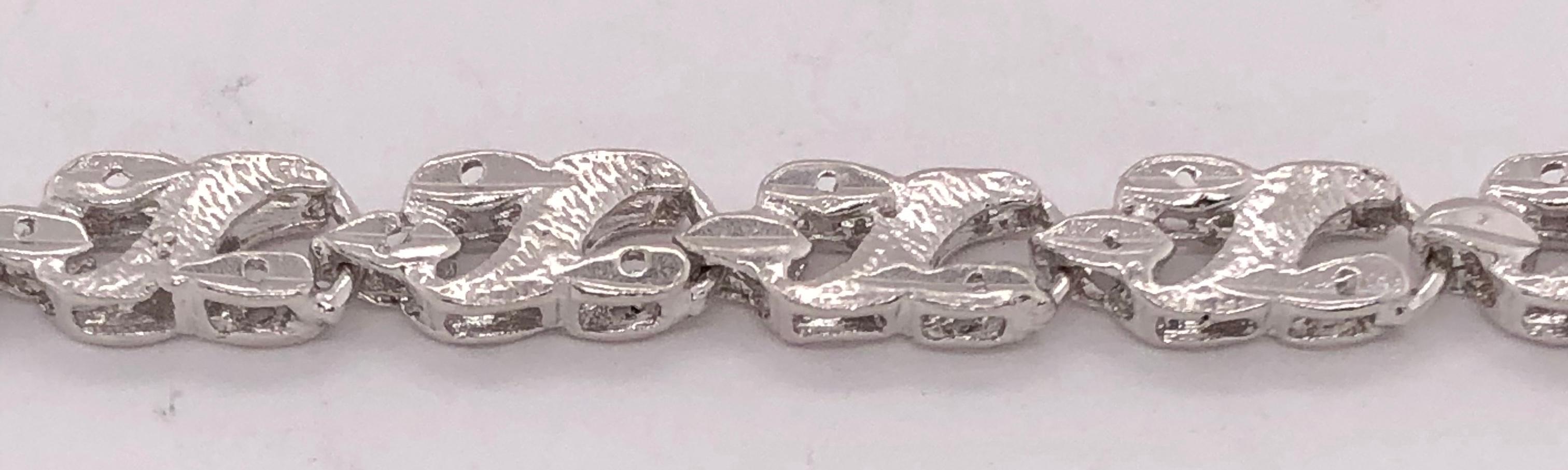 14 Karat White Gold Link Bracelet For Sale 2