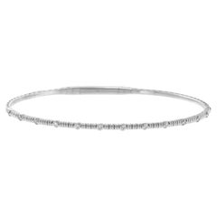 14KT White Gold Alternating Diamond Flex Bangle
