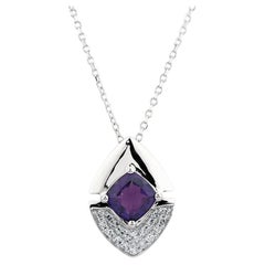 14KT White Gold Amethyst
Diamond Geometric Pendant