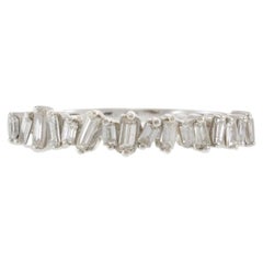 14KT White Gold Baguette Diamond Band Ring 0.50CT