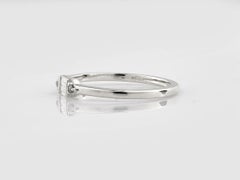14KT White Gold Baguette & Round Diamond Geometric Band Ring