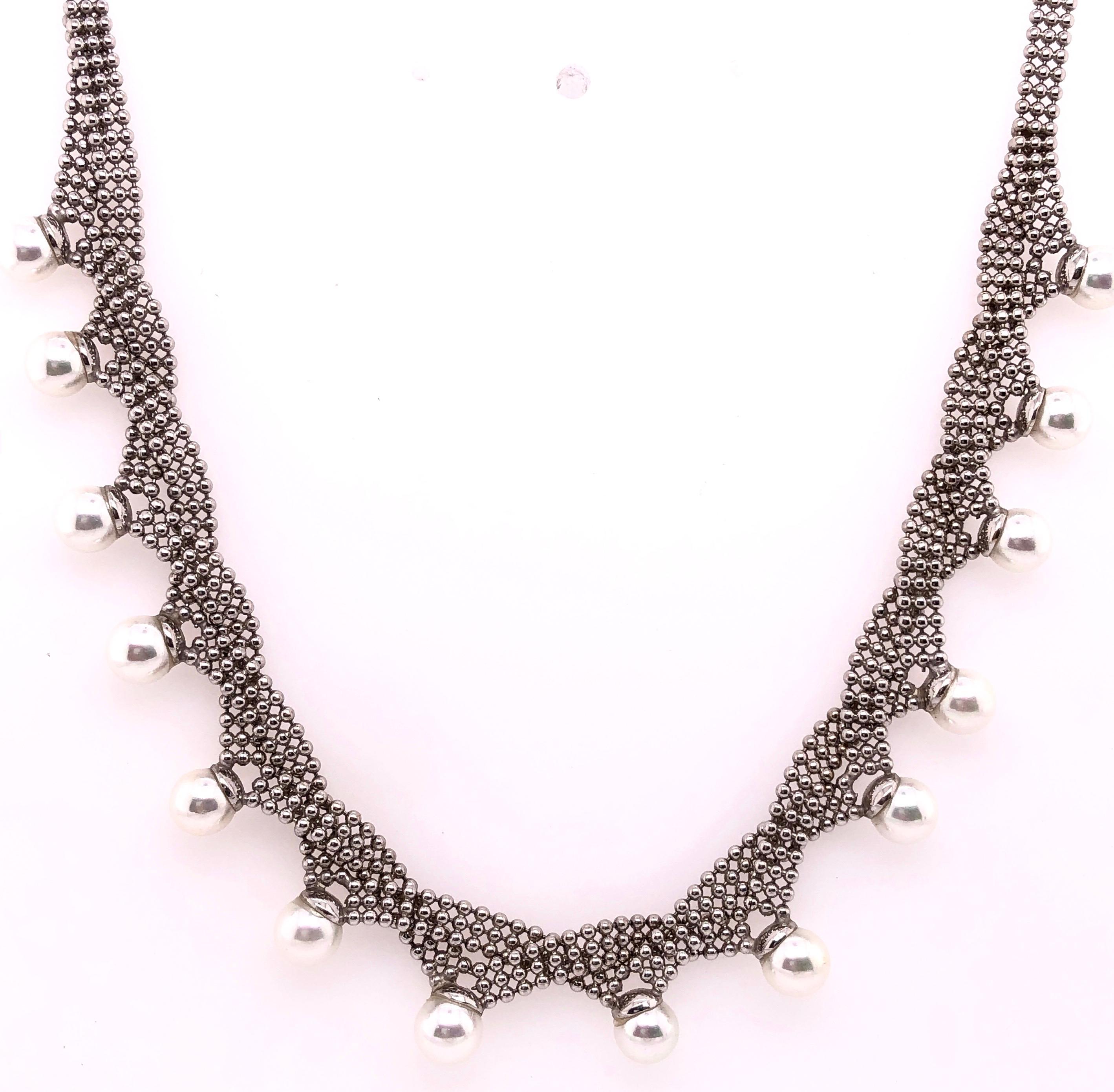 white gold beaded chain