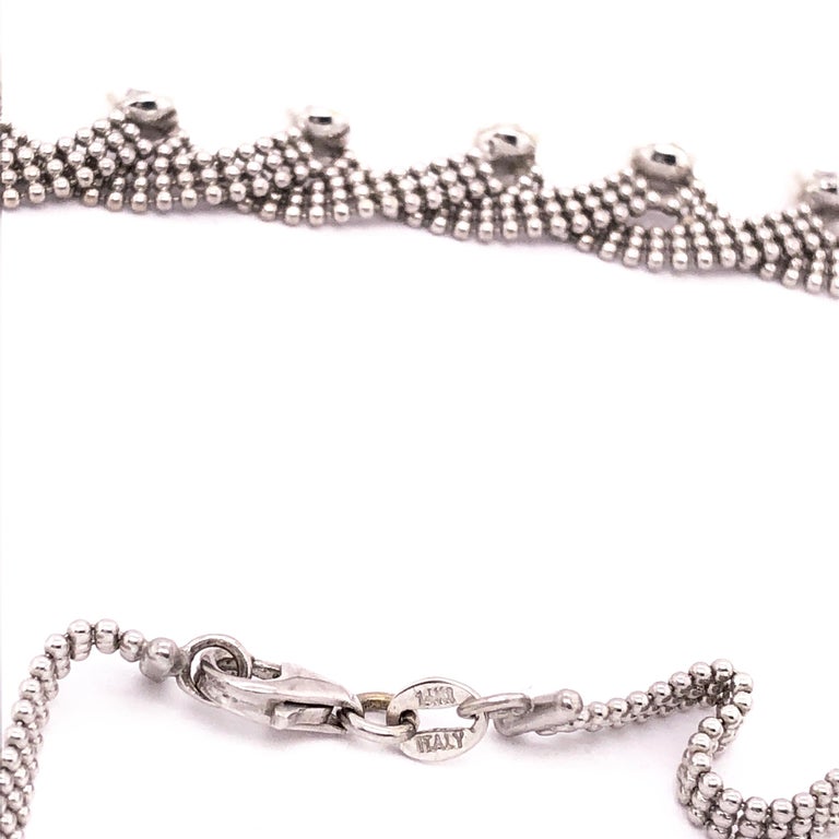 14 Karat White Gold Beaded Necklace For Sale at 1stDibs