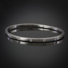 14KT White Gold Bezel Set Diamond Half Flex Bracelet – 0.48CT TW