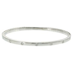 14KT White Gold Bezel Set Diamond Half Flex Bracelet – 0.48CT TW
