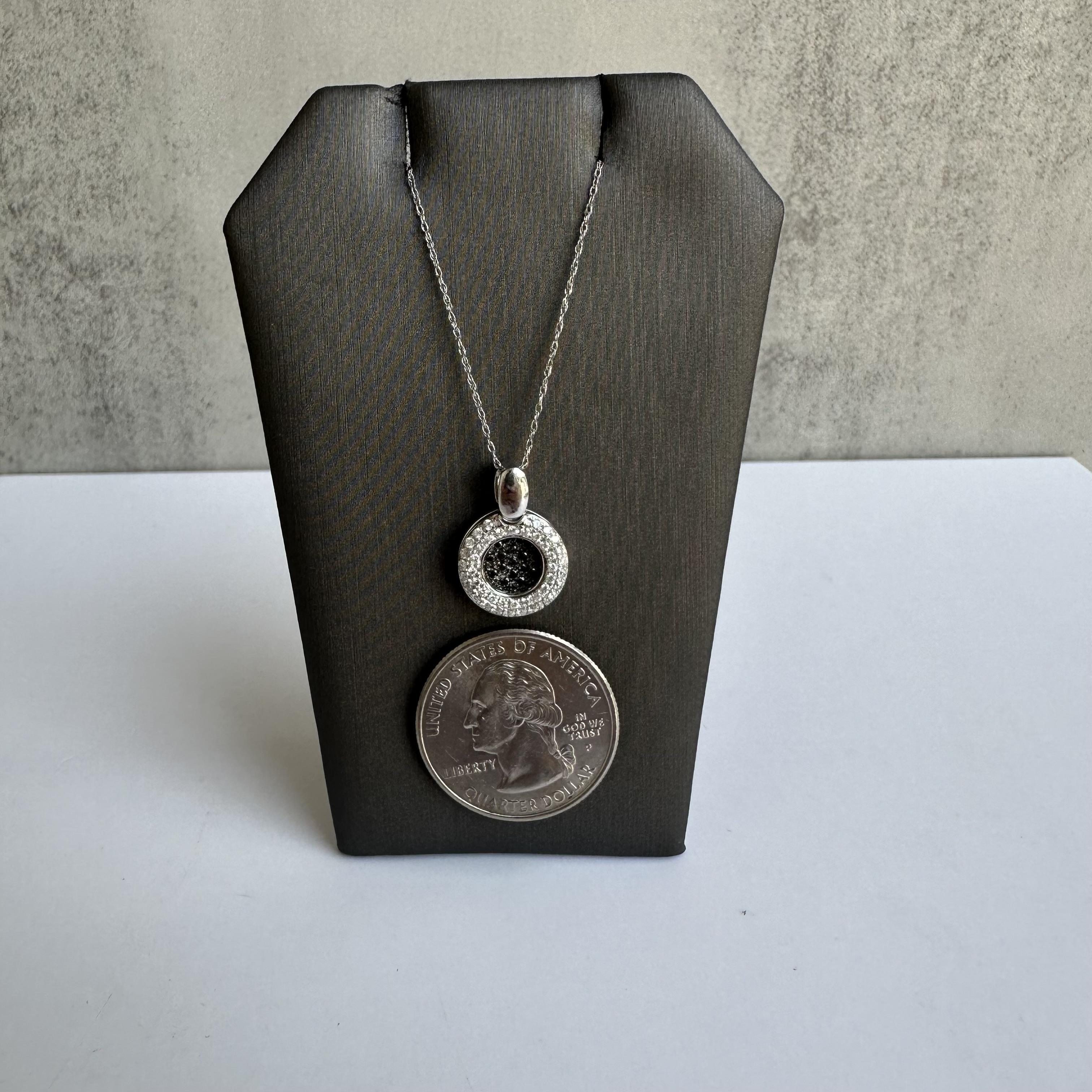 Taglio rotondo Collana di diamanti bianchi e neri in oro bianco 14kt - diamanti GH SI da 0,75 carati, 18