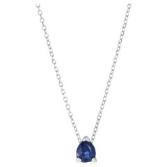 14KT White Gold Blue Sapphire Pendant