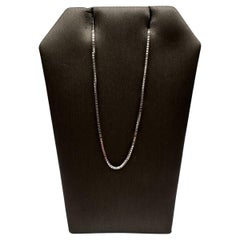 Catena a scatola in oro bianco 14kt - Lunghezza 16", Larghezza 1mm, Made in Italy