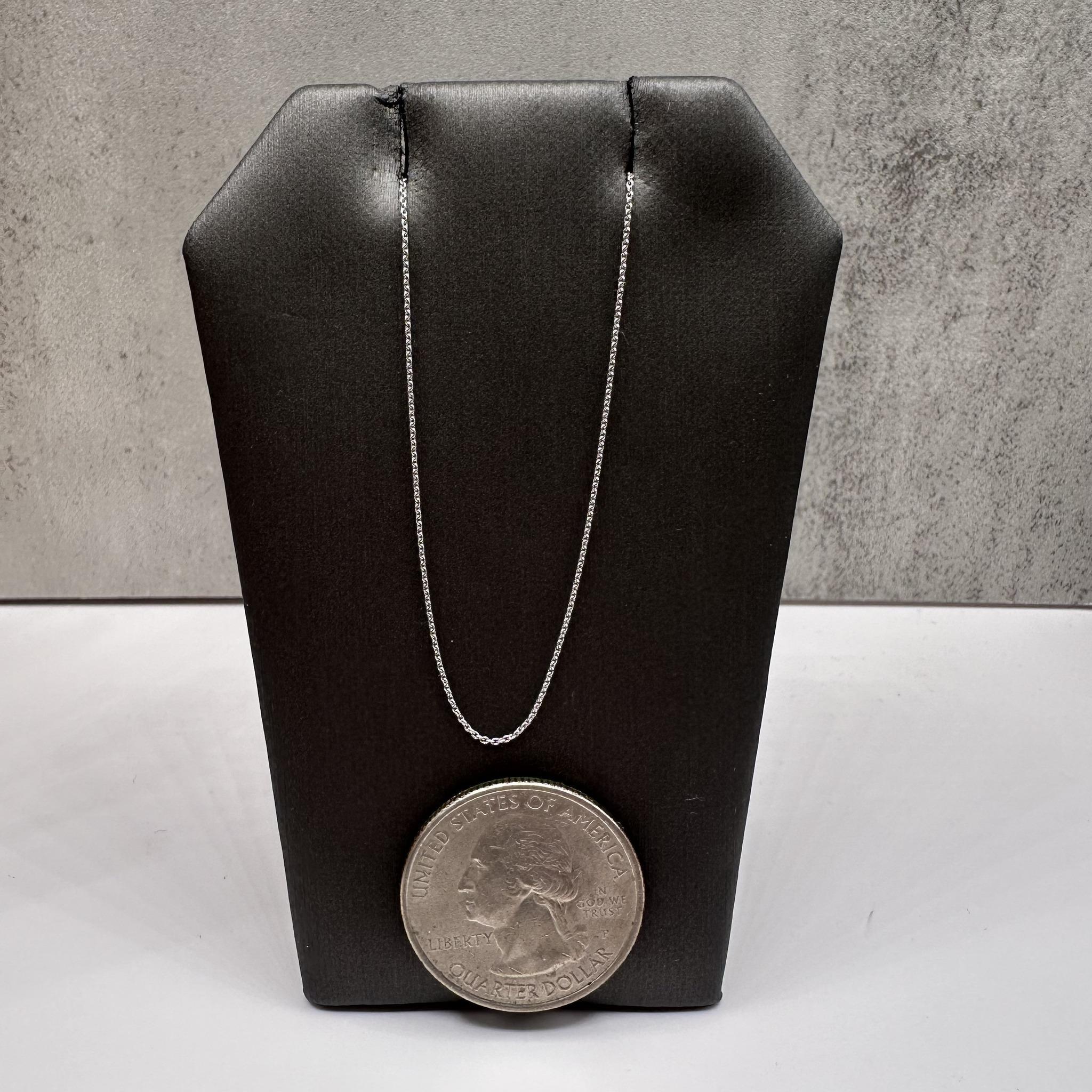 da uomo o donna Catena con cavo in oro bianco 14kt - 18