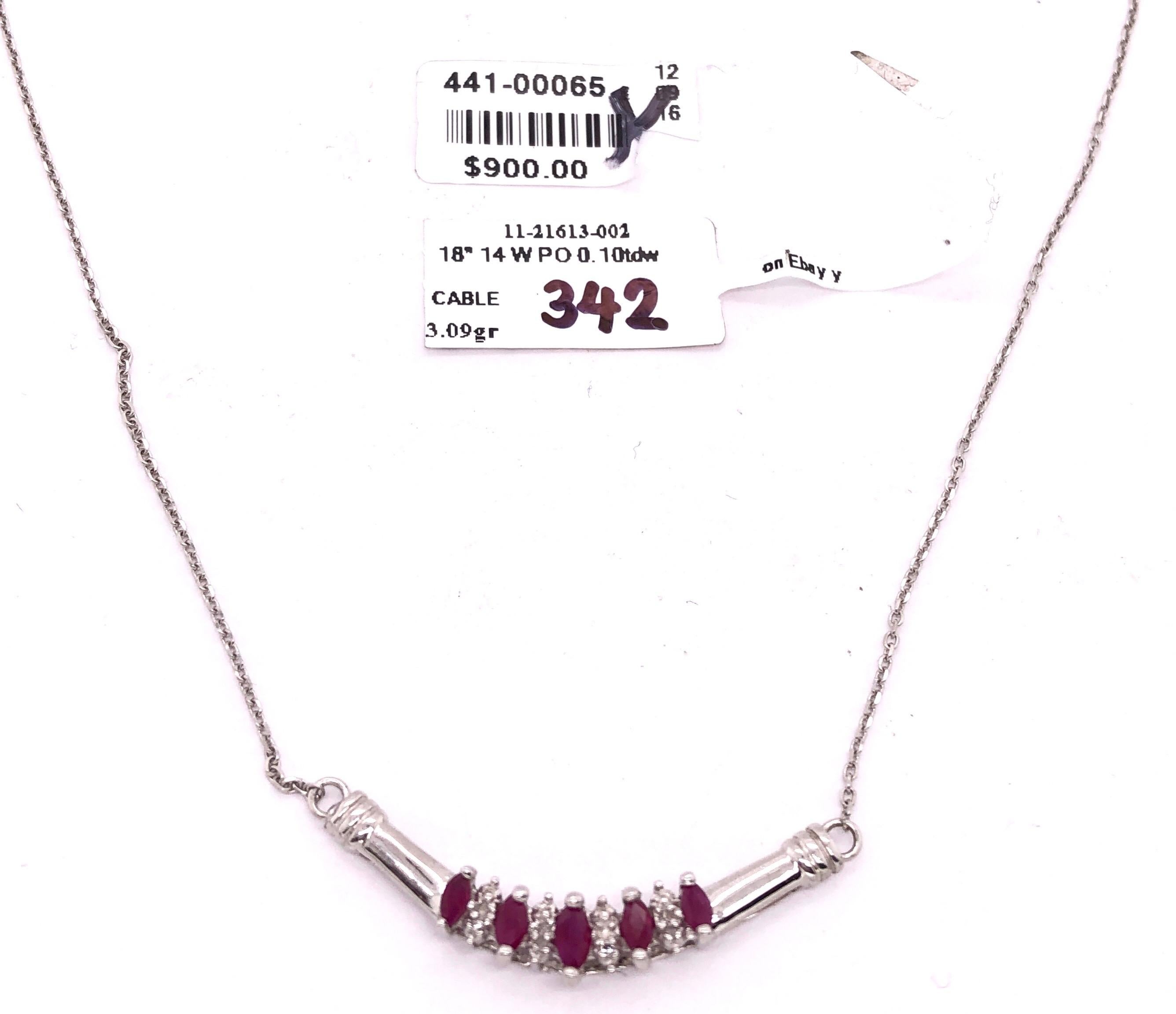Collier câble en or 14 carats avec pendentif soudé en rubis et diamants 0,10 TDW en vente 5