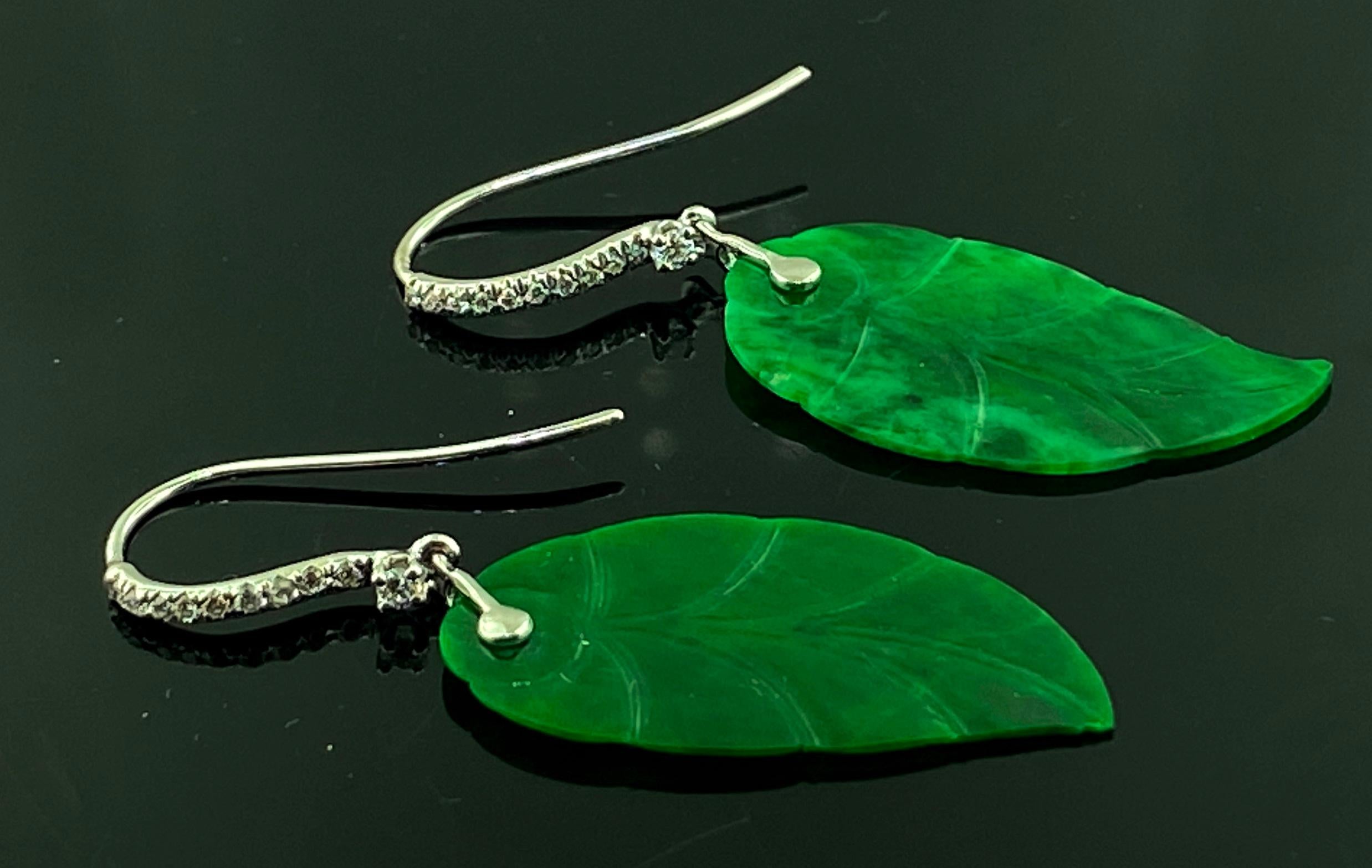 jade leaf earrings