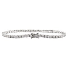 14KT White Gold Classic Diamond 5.0 Cts Tennis Bracelet