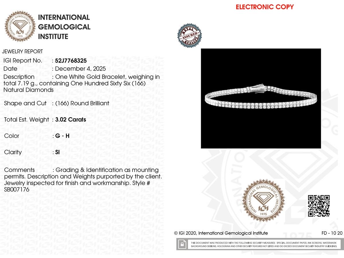 14KT Weißgold Klassisches Double Row Diamant-Tennisarmband im Angebot 4