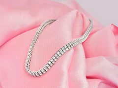 14KT White Gold Classic Double Row Diamond Tennis Bracelet