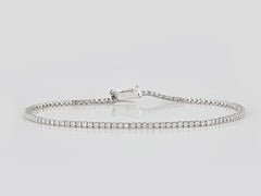 Pulsera «tenis» clásica de oro blanco de 14 quilates con diamantes de 1,06 quilates engastados en cuatro puntas
