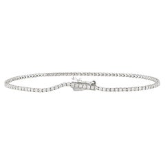 Pulsera «tenis» clásica de oro blanco de 14 quilates con diamantes de 1,06 quilates engastados en cuatro puntas