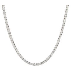 Collana "Tennis Riviera" in oro bianco 14KT con diamanti da 11,22 carati incastonati a quattro griffe