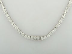 Collana "Tennis Riviera" classica in oro bianco 14KT con diamanti da 14,03 carati incastonati a quattro griffe
