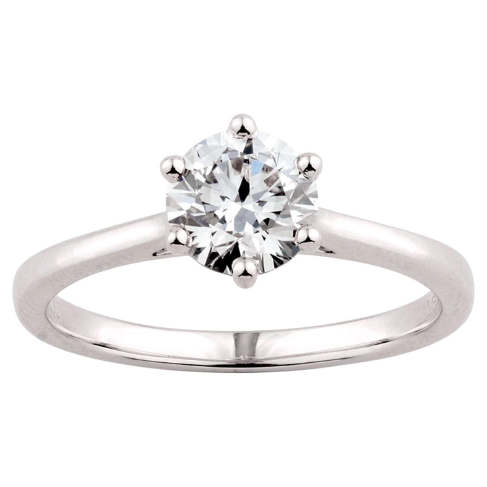 14KT White Gold Classic Round Brilliant Cut Diamond Solitaire Ring