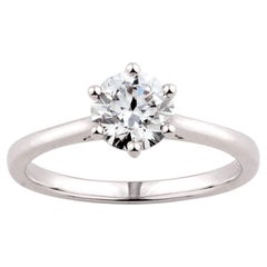14KT White Gold Classic Round Brilliant Cut Diamond Solitaire Ring