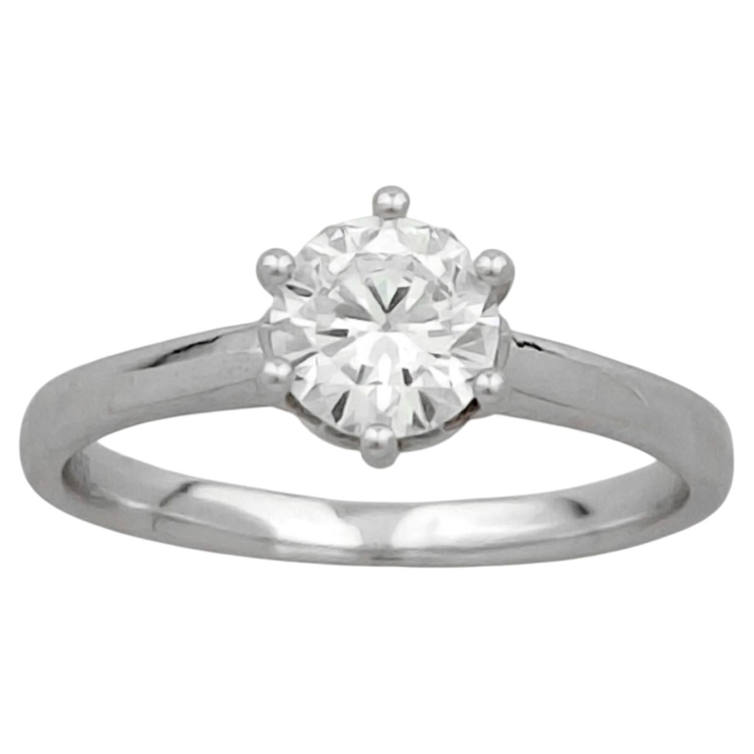 14KT White Gold Classic Round Diamond Solitaire Ring