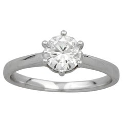 14KT White Gold Classic Round Diamond Solitaire Ring