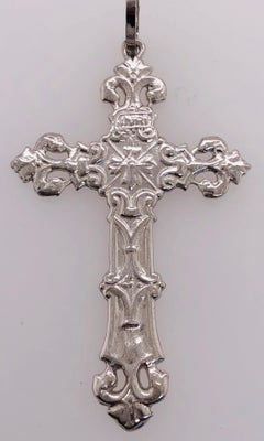 14 Karat White Gold Cross / Religious Pendant