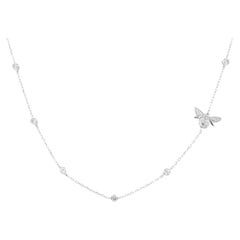 14KT White Gold Butterfly Necklace with 0.36ct Diamonds