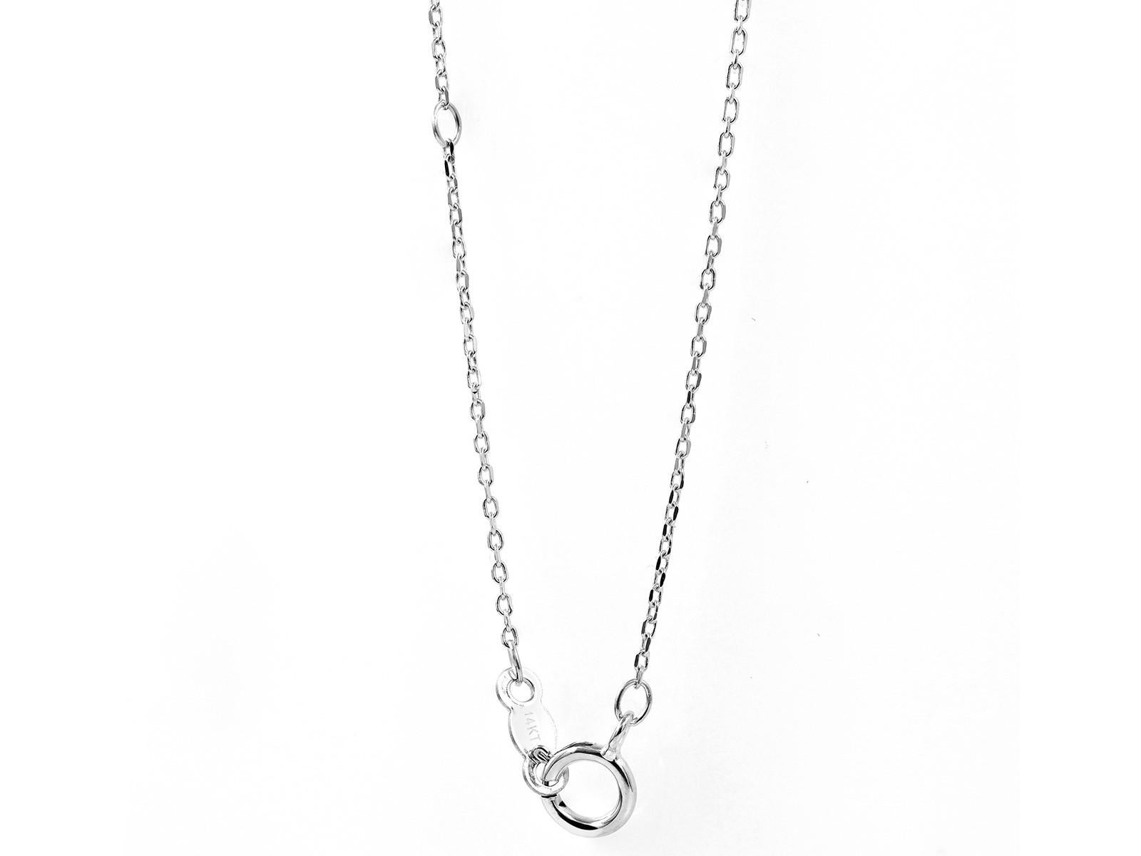 14KT Weißgold Zierliche goldene Schmetterlingshalskette mit Pavé-Steinen