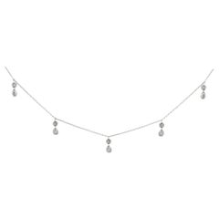 14KT White Gold Dangling Diamond Necklace