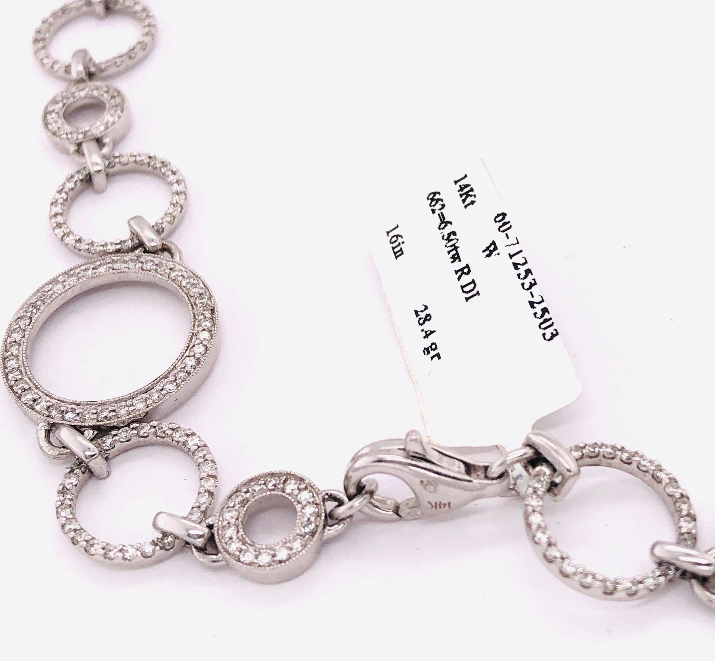 Collana in oro bianco 14 carati e diamanti con peso totale dei diamanti pari a 6,5 in vendita 8