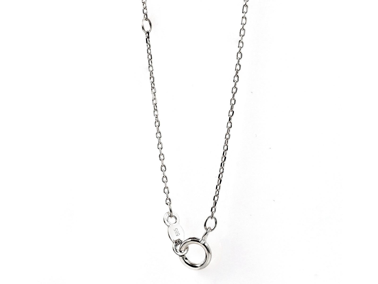 Collier pendentif serpent en or blanc 14KT avec diamants et émeraudes en vente 3
