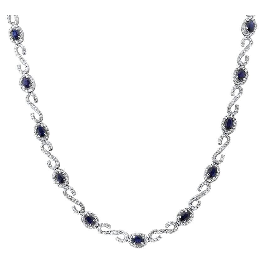 6.00ct Diamond Ruby Sapphire Gold Cleopatra Necklace at 1stDibs