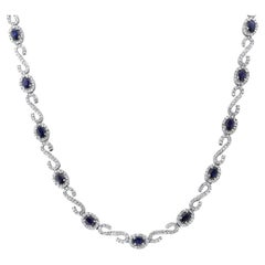 14kt White Gold Diamond and Sapphire Necklace with 3.00ct Diamonds 14kt White Gold Diamond and Sapphire Necklace with 3.00ct Diamonds