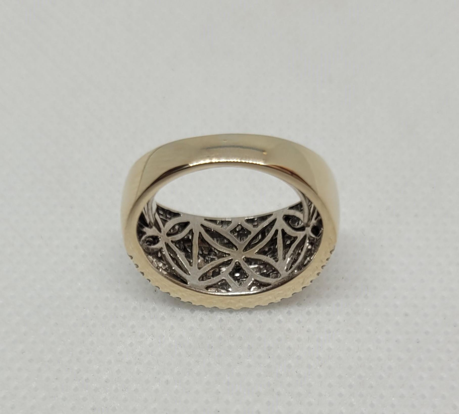 Modern 14kt White Gold Diamond Band, 3.54cttw, Baguette Round Brilliant, Size 4, 10.4mm For Sale