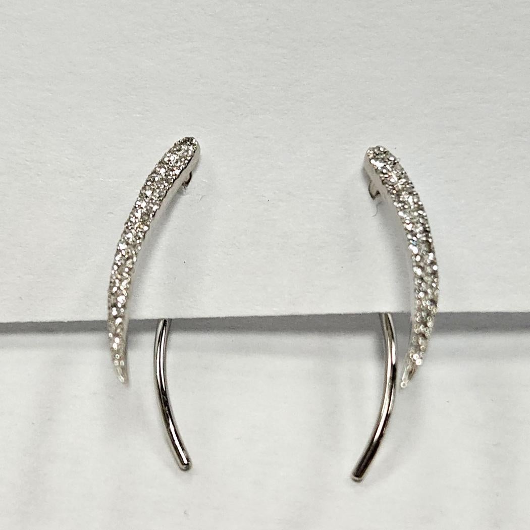 Moderno Orecchini con diamanti in oro bianco 14kt - Stuller, USA in vendita