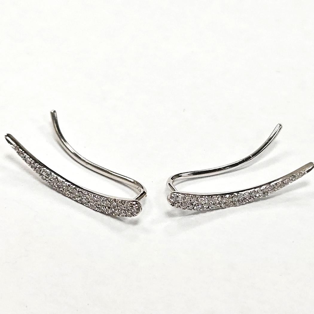 Orecchini con diamanti in oro bianco 14kt - Stuller, USA In condizioni ottime in vendita a North Miami, FL