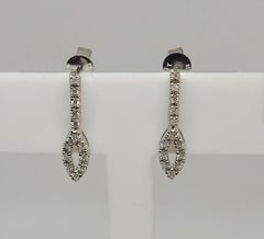 14kt White Gold Diamond Earrings, Appx, .26cttw, Friction Posts, Stamped