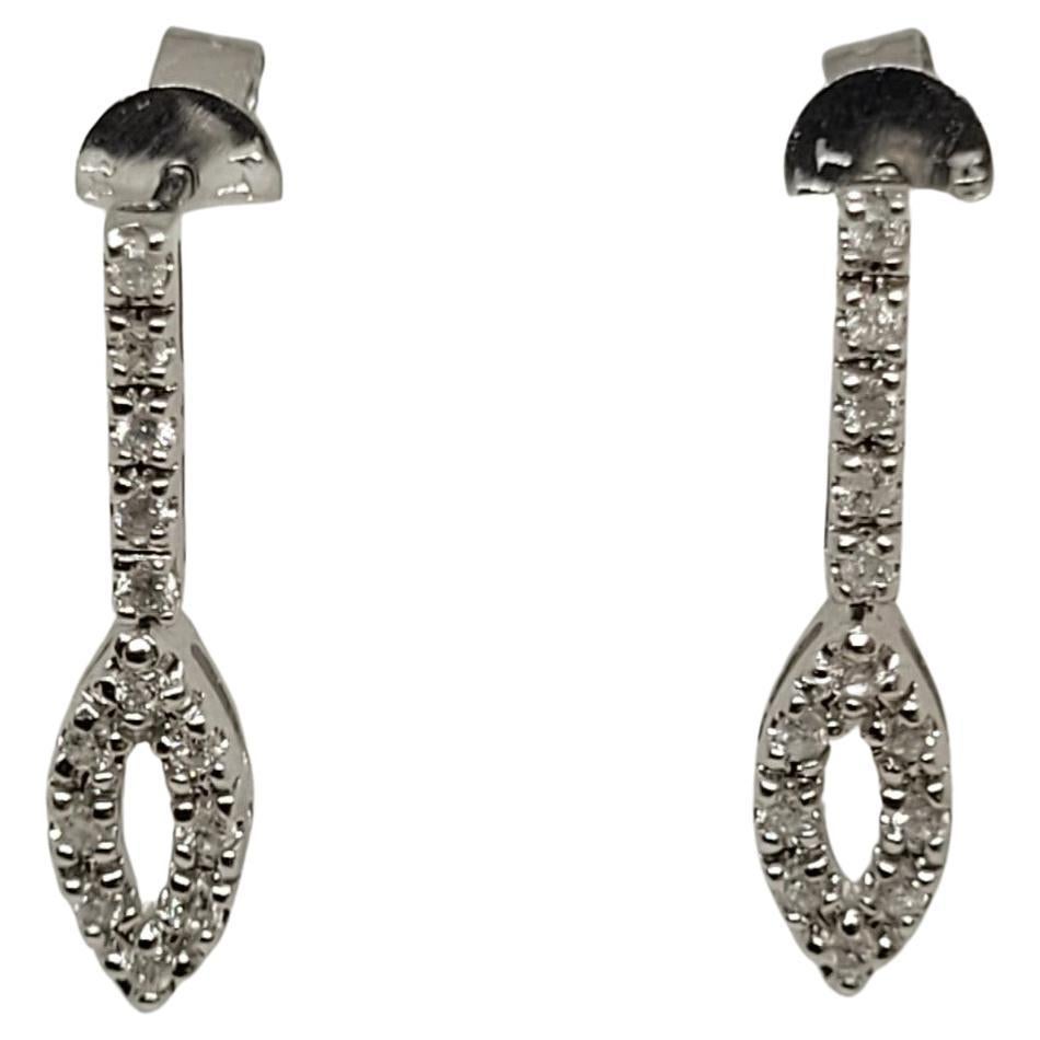 14kt White Gold Diamond Earrings, Appx, .26cttw, Friction Posts, Stamped For Sale