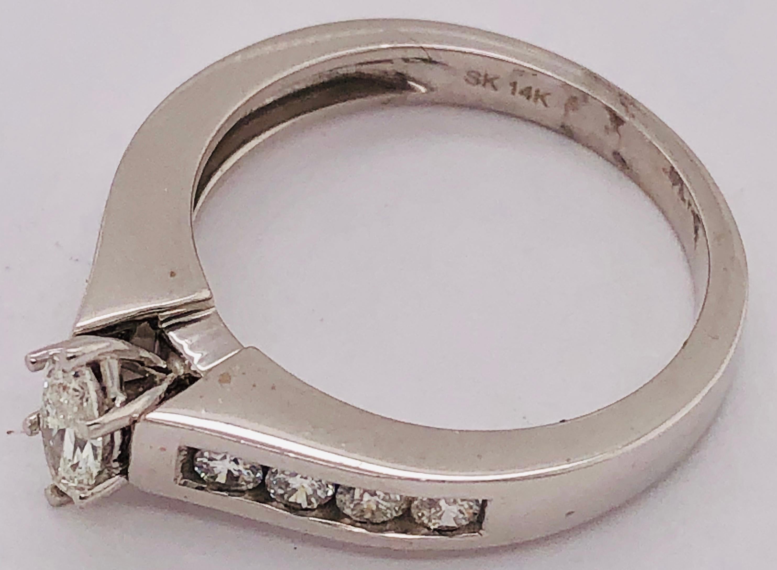 14 Karat White Gold Diamond Engagement Bridal Ring For Sale 6