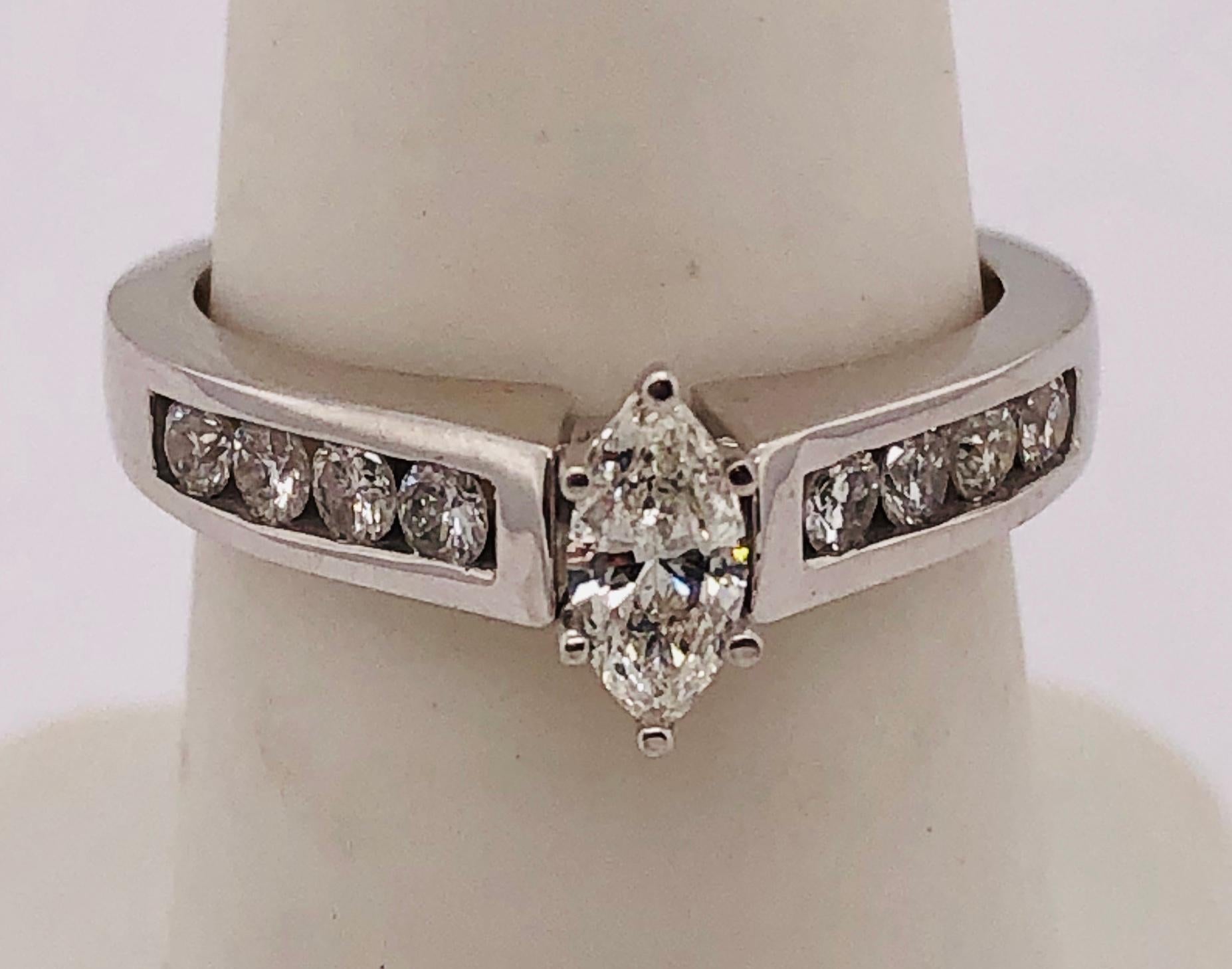 14 Karat White Gold Diamond Engagement Bridal Ring For Sale 3